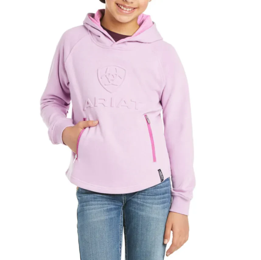 Ariat Kids 3D Logo Hoodie Violet - Image 3