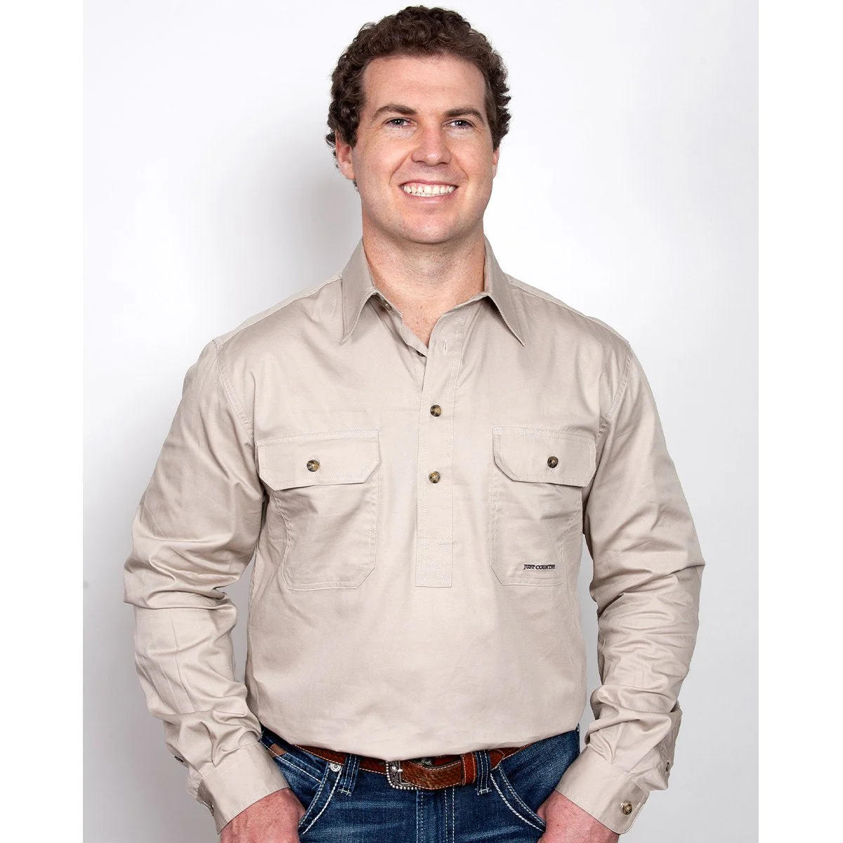 Just Country Mens Cameron Workshirt - Image 9